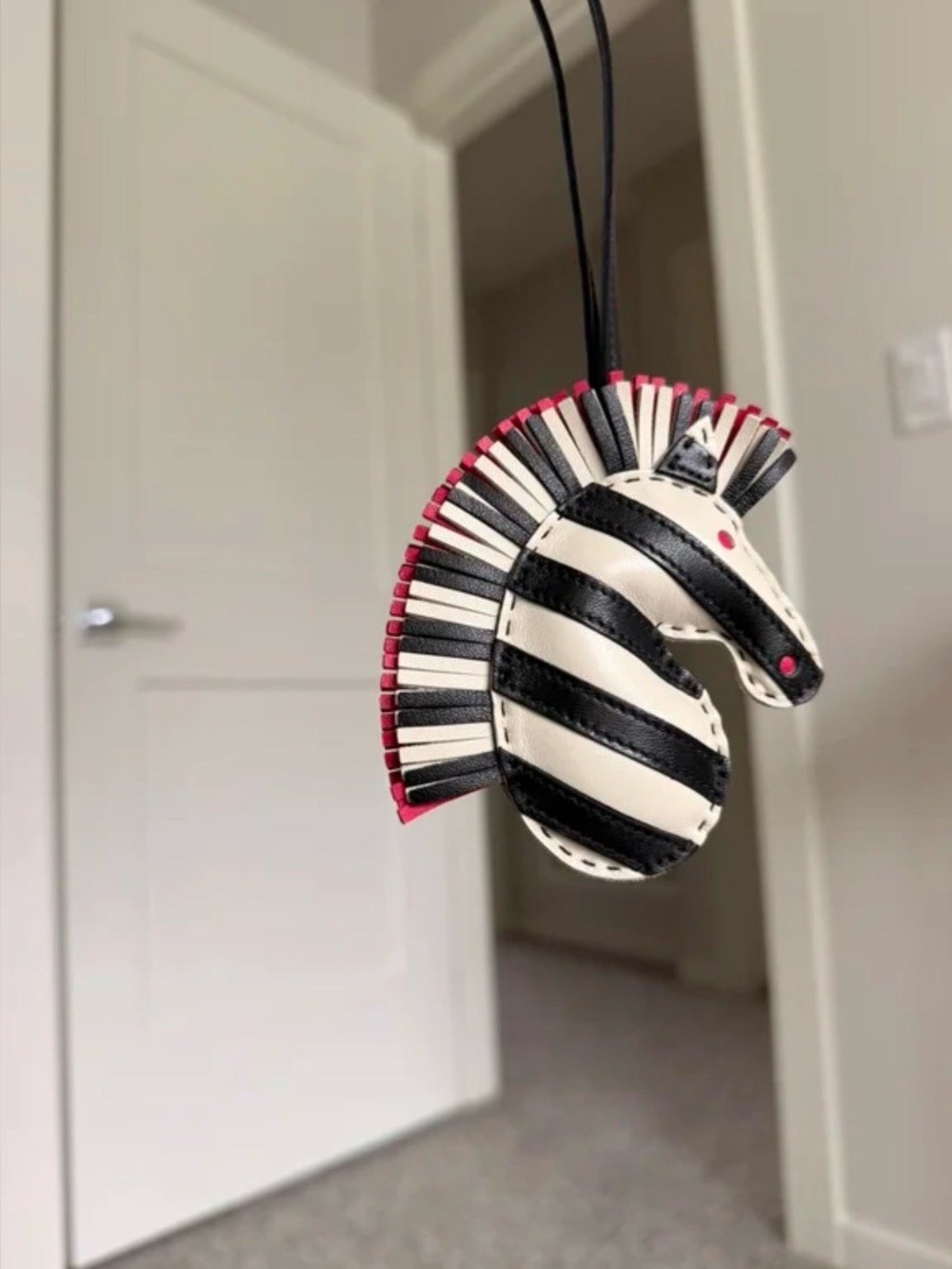 Hermes Striped Zebra Leather Gigi Rodeo bag charm